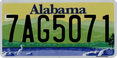 AL license plate 7AG5071