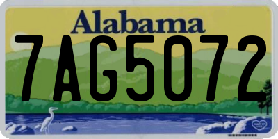AL license plate 7AG5072