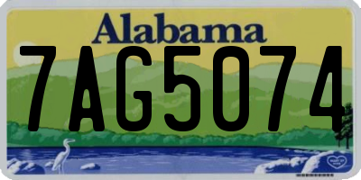AL license plate 7AG5074