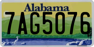 AL license plate 7AG5076