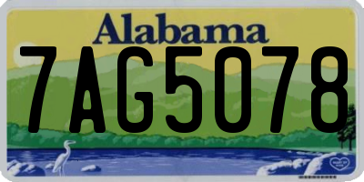AL license plate 7AG5078