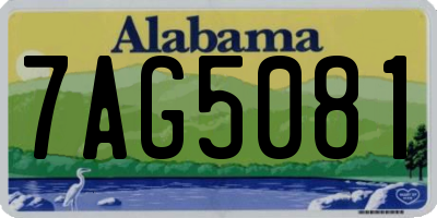 AL license plate 7AG5081