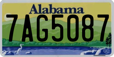 AL license plate 7AG5087