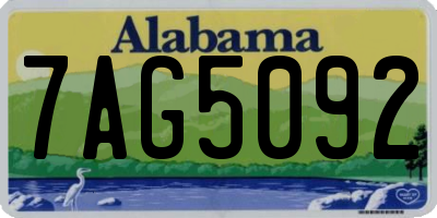 AL license plate 7AG5092