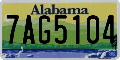 AL license plate 7AG5104