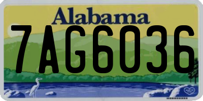 AL license plate 7AG6036
