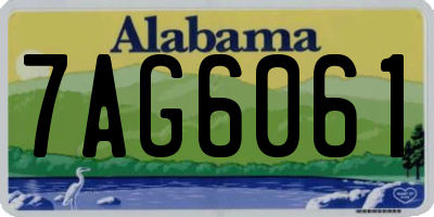 AL license plate 7AG6061