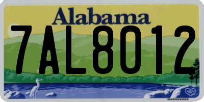 AL license plate 7AL8012