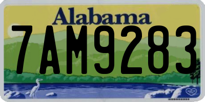 AL license plate 7AM9283