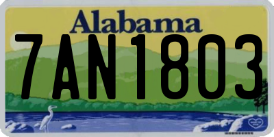 AL license plate 7AN1803
