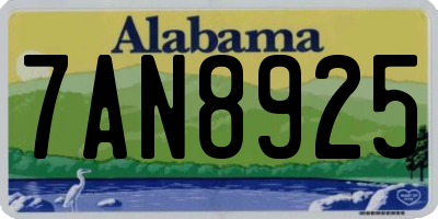 AL license plate 7AN8925