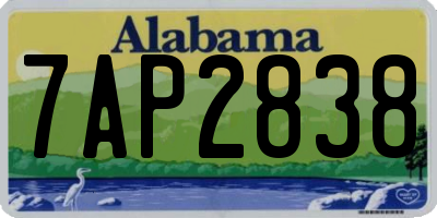 AL license plate 7AP2838