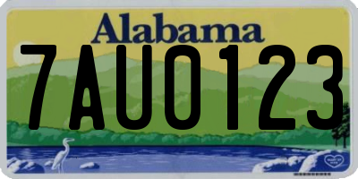AL license plate 7AU0123