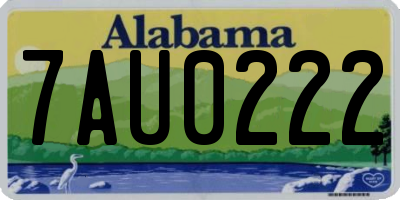AL license plate 7AU0222