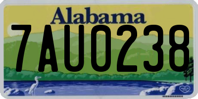 AL license plate 7AU0238