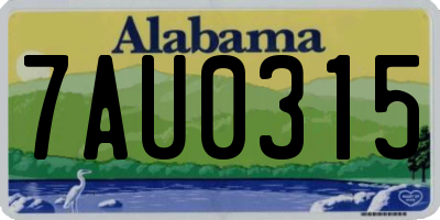 AL license plate 7AU0315