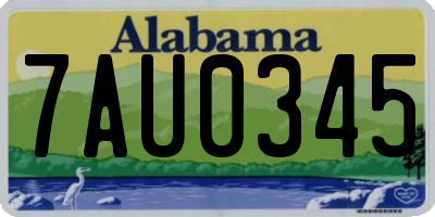 AL license plate 7AU0345