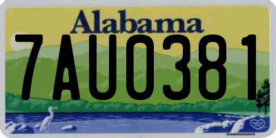 AL license plate 7AU0381