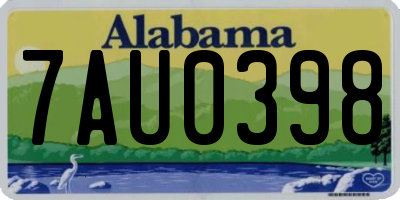 AL license plate 7AU0398