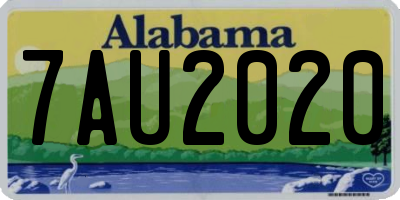 AL license plate 7AU2020