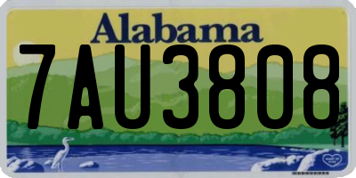 AL license plate 7AU3808