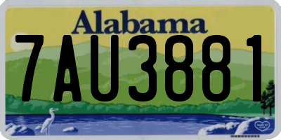 AL license plate 7AU3881