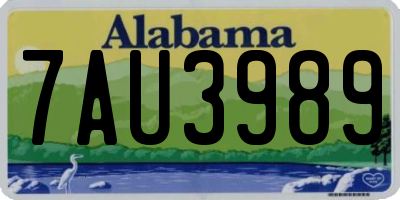 AL license plate 7AU3989