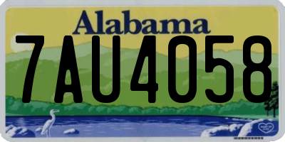 AL license plate 7AU4058