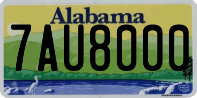 AL license plate 7AU8000