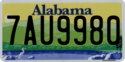 AL license plate 7AU9980
