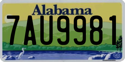 AL license plate 7AU9981