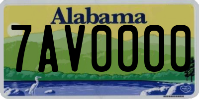 AL license plate 7AV0000