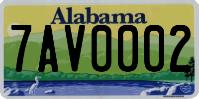 AL license plate 7AV0002