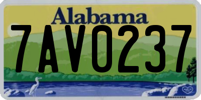 AL license plate 7AV0237