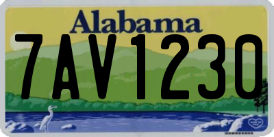 AL license plate 7AV1230