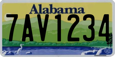 AL license plate 7AV1234
