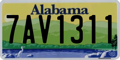 AL license plate 7AV1311