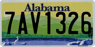 AL license plate 7AV1326