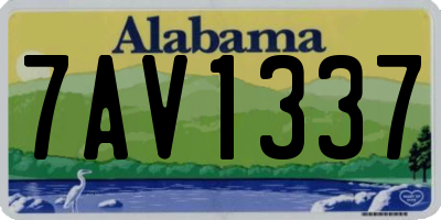 AL license plate 7AV1337