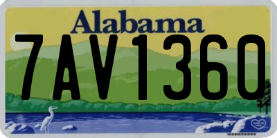 AL license plate 7AV1360