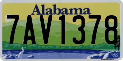 AL license plate 7AV1378