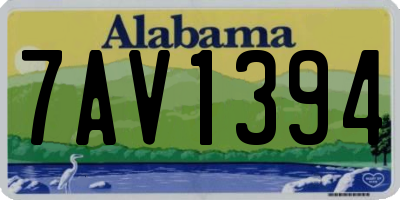 AL license plate 7AV1394