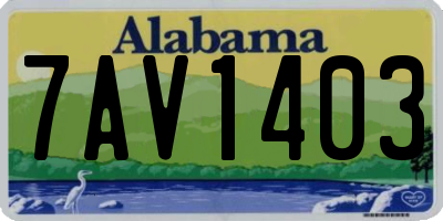 AL license plate 7AV1403