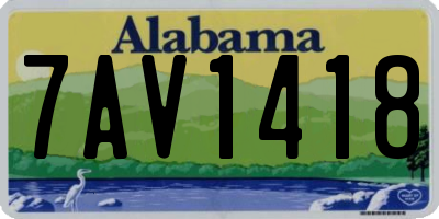 AL license plate 7AV1418