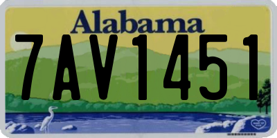 AL license plate 7AV1451