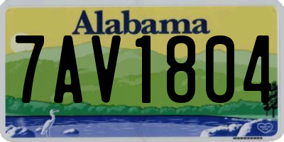 AL license plate 7AV1804