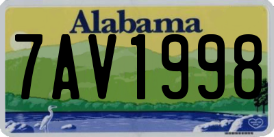 AL license plate 7AV1998