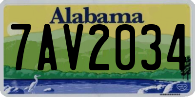 AL license plate 7AV2034