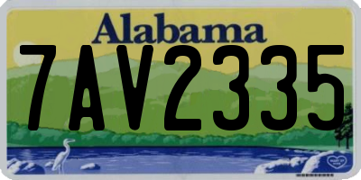 AL license plate 7AV2335
