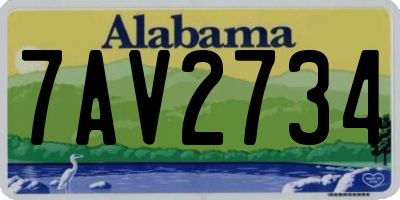 AL license plate 7AV2734